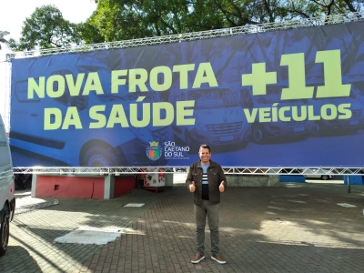 Vereador Gilberto Costa comemora o retorno do Circular Saúde em São Caetano do Sul