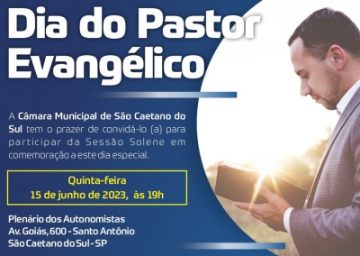 Vereador Cicinho Moreira destaca Sessão Solene em Homenagem ao Dia do Pastor Evangélico