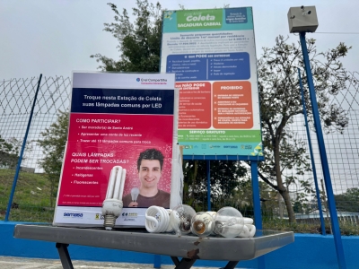 A&ccedil;&atilde;o de troca gratuita de l&acirc;mpadas ocorre em cinco novas Esta&ccedil;&otilde;es de Coleta de Santo Andr&eacute;